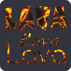Leyenda bonita con fondo de lava