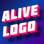 Logotipo con fuente de gradiente y volumen