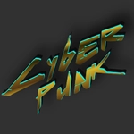 Texto cyberpunk 3D: inscripciones en relieve