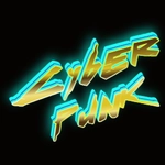 Fuente cyberpunk con iluminación neón
