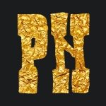 Texto dorado con fuente Heffer