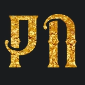 Texto dorado con tipografía ColumnS