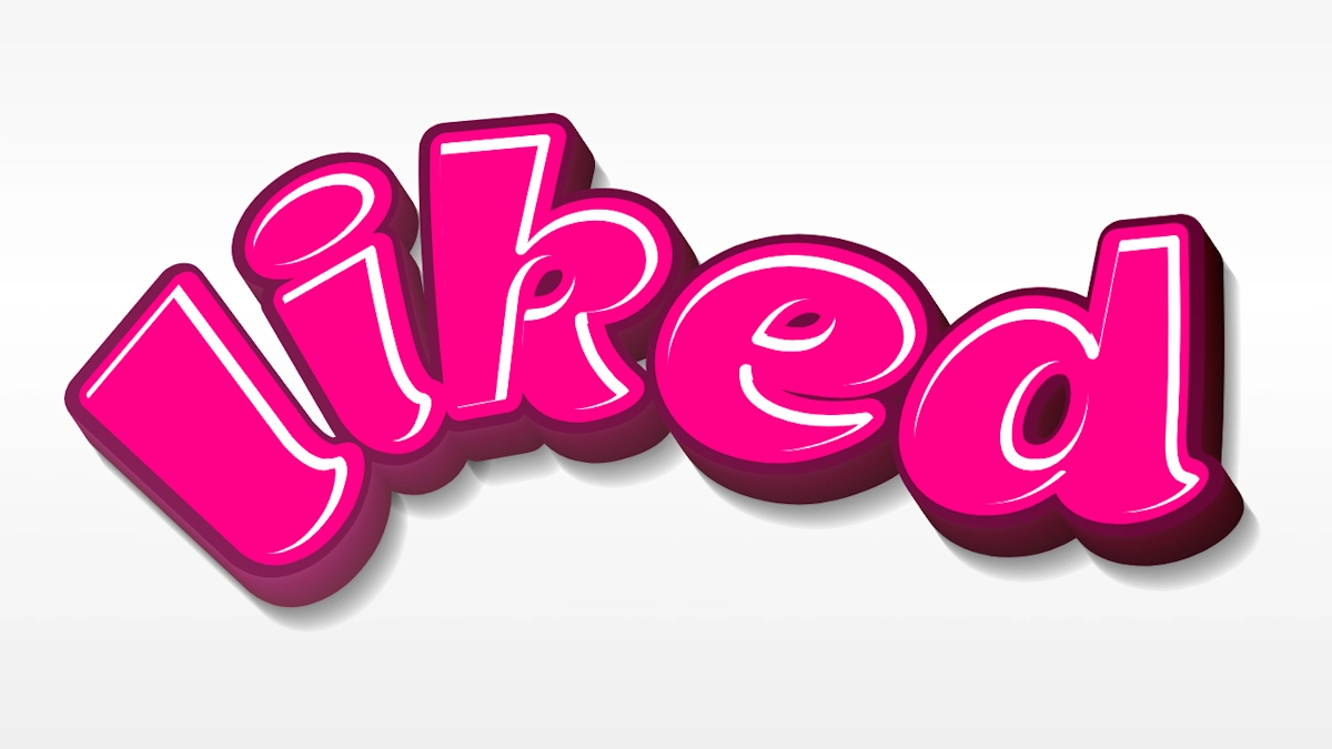 Texto 3D rosado adorable en estilo animado