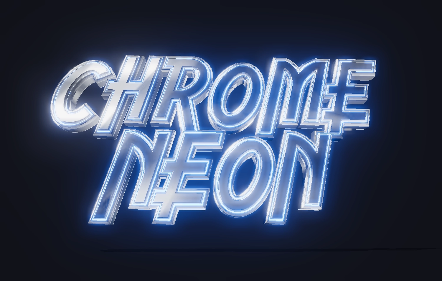 Escribir una inscripción bonita con neón cromado