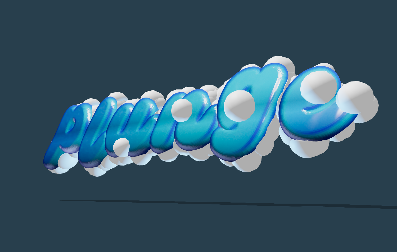 Inscripción con letras gelatinosas