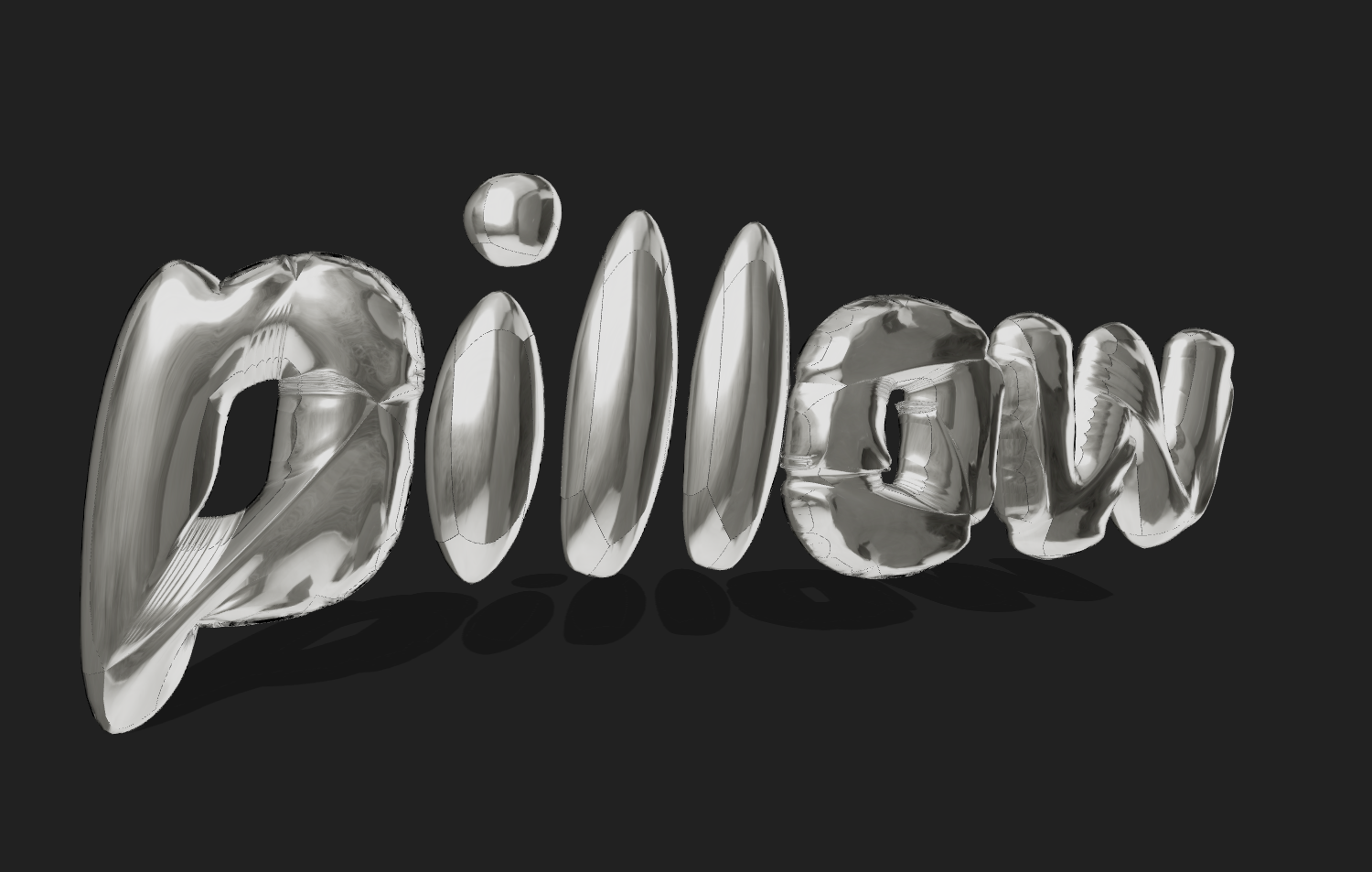 Texto con fuente cromada inflable