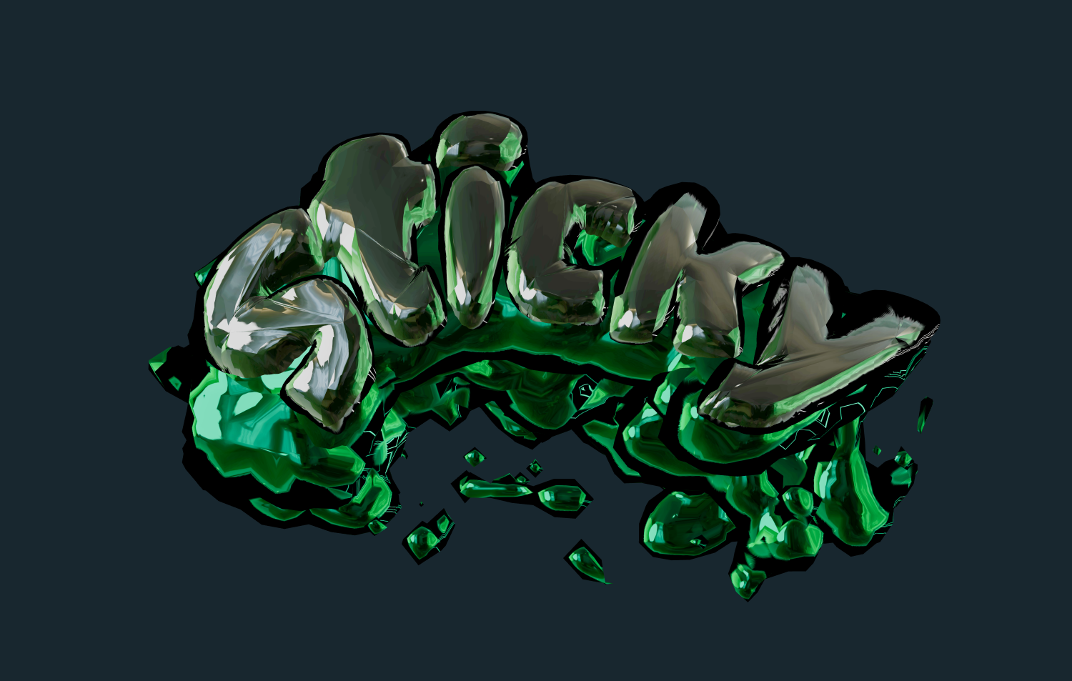 Escribir texto con fuente en estilo vidrio verde