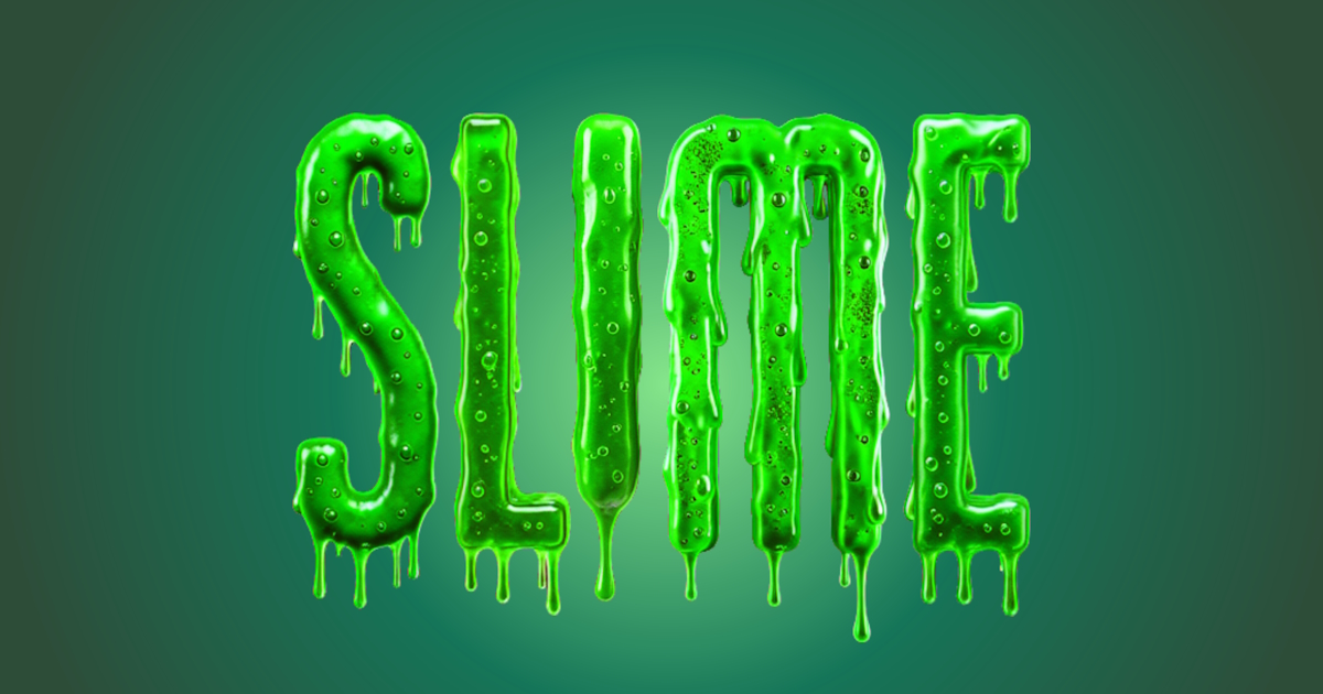 Fuente slime: ejemplo de generación de texto 3D a partir de slime verde