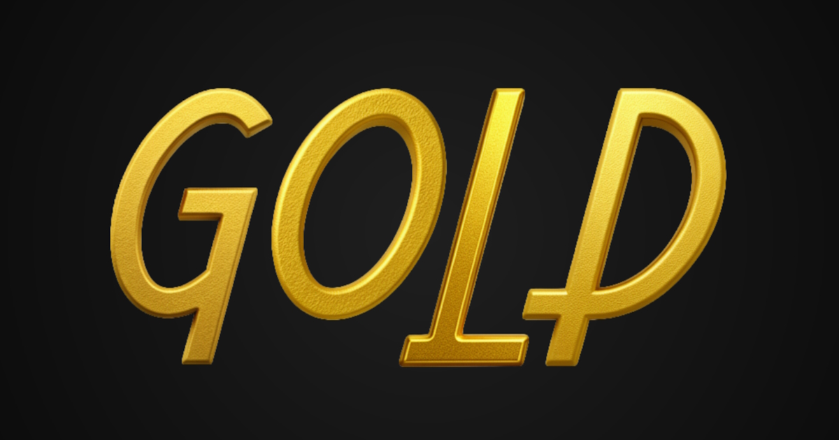 Texto dorado: ejemplo de generación de una fuente 3D elegante en oro mate
