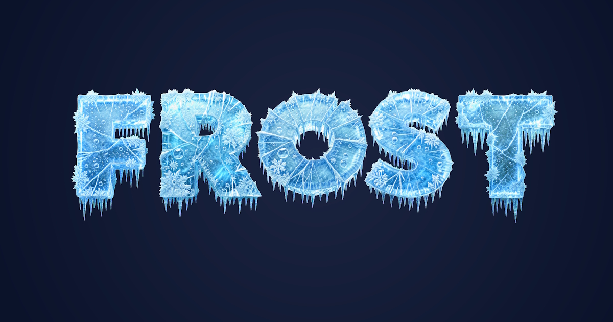 Texto de hielo: ejemplo de generación de fuente 3D helada con goteos