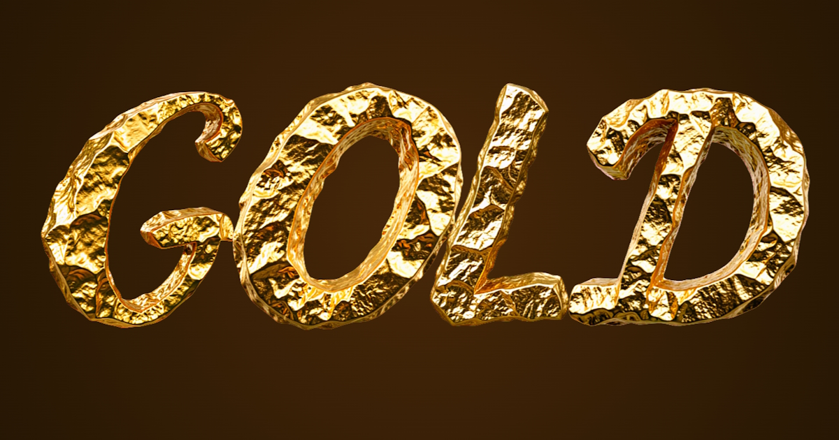 Texto dorado: ejemplo de generación de leyenda con mineral de oro