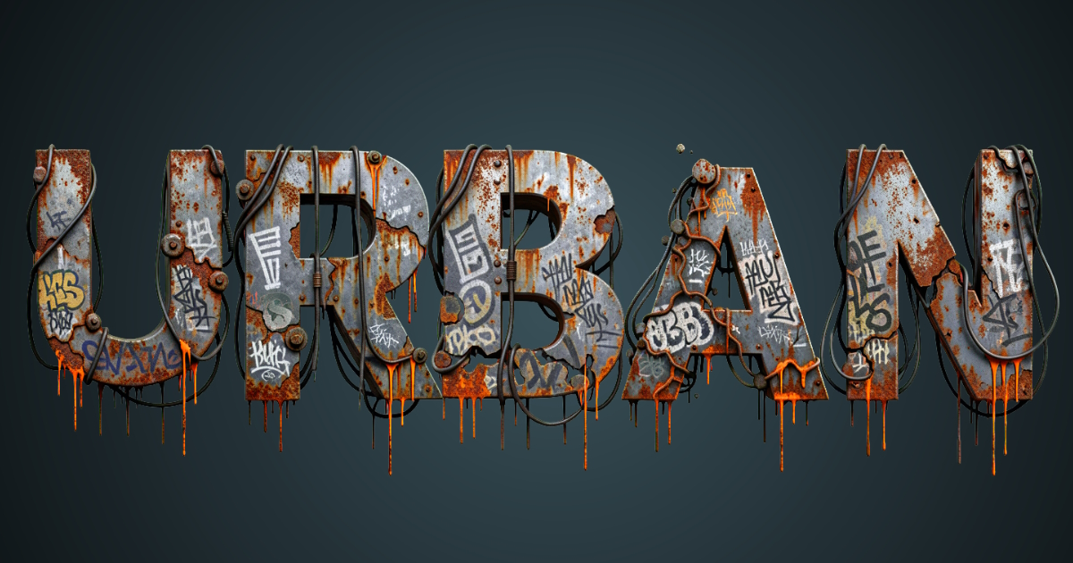 Texto urbano: ejemplo de generación de fuente gangster a partir de metal oxidado con grafiti