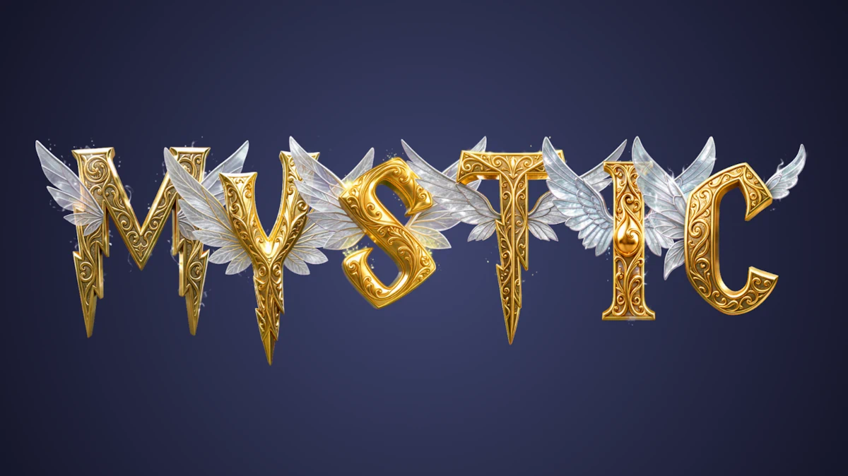 Texto dorado mágico con alas en estilo Snitch Dorado de Harry Potter