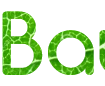Crea tu inscripción con la fuente Comfortaa y fondo de hoja verde en el constructor online