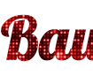 Constructor de inscripciones con brillantes rojos - fuente hermosa Lobster