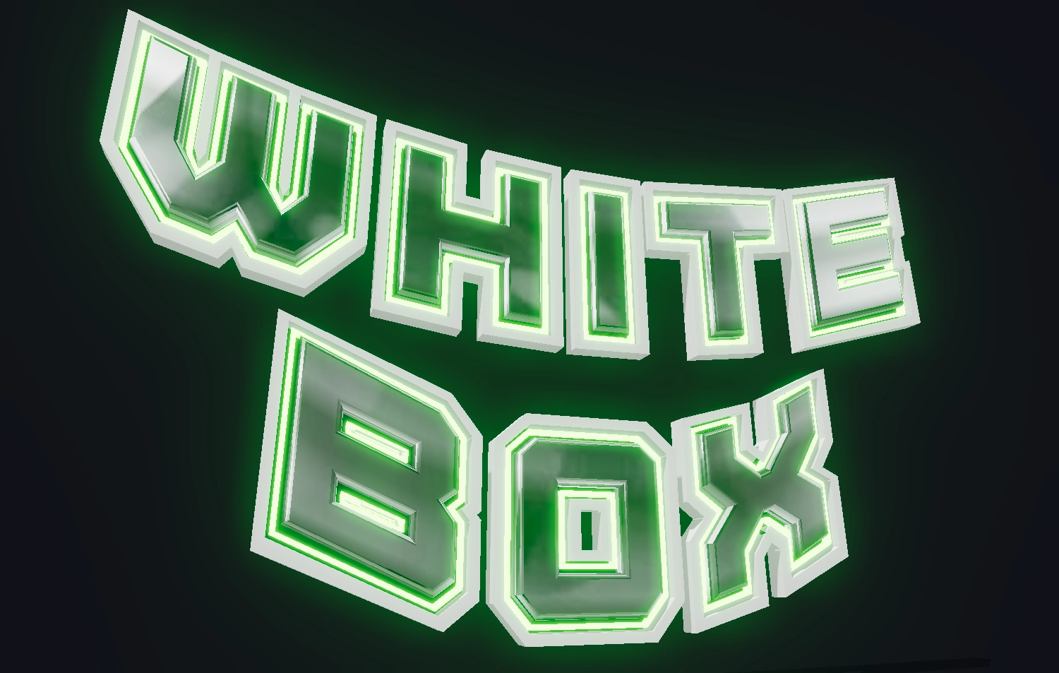 Texto 3D con iluminación neón verde. Crear una bonita inscripción.