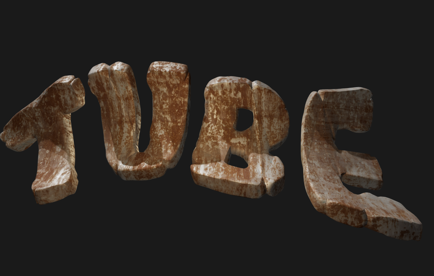 Texto 3D con efecto de óxido. Crear una bonita inscripción.