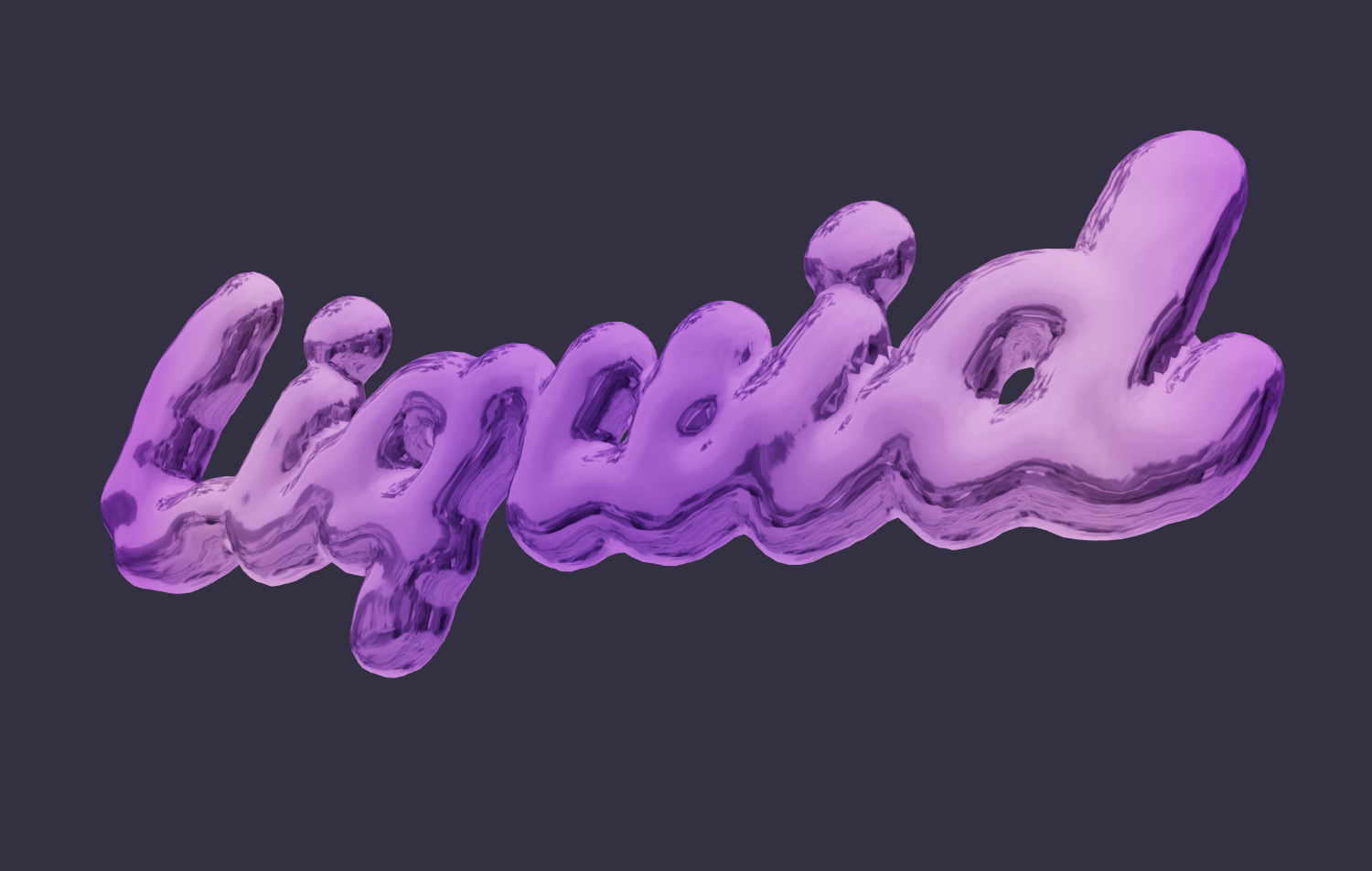Texto 3D en estilo Y2K. Efecto de metal fundido.