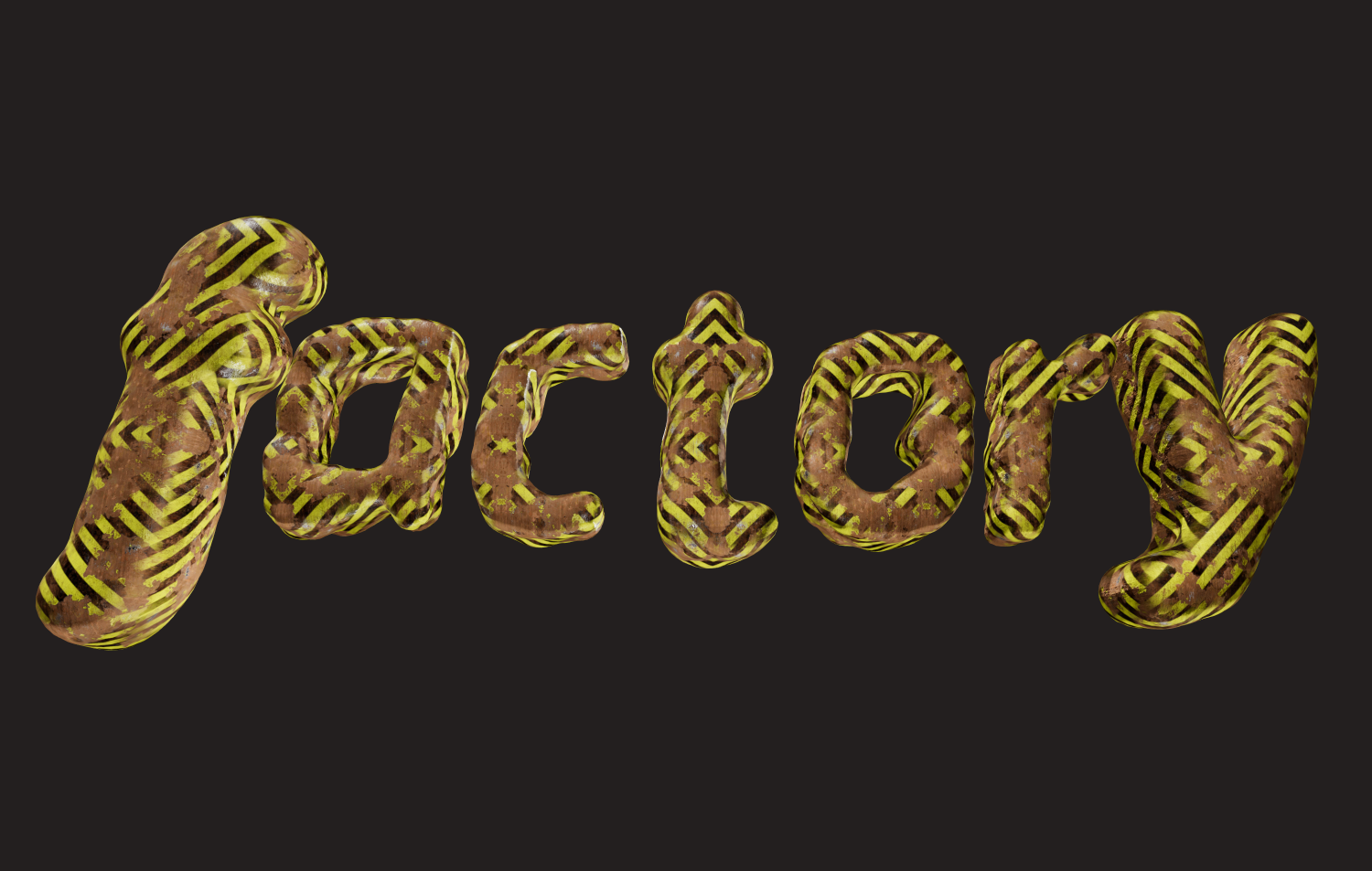 Texto 3D en estilo industrial con óxido. Crear un logotipo.