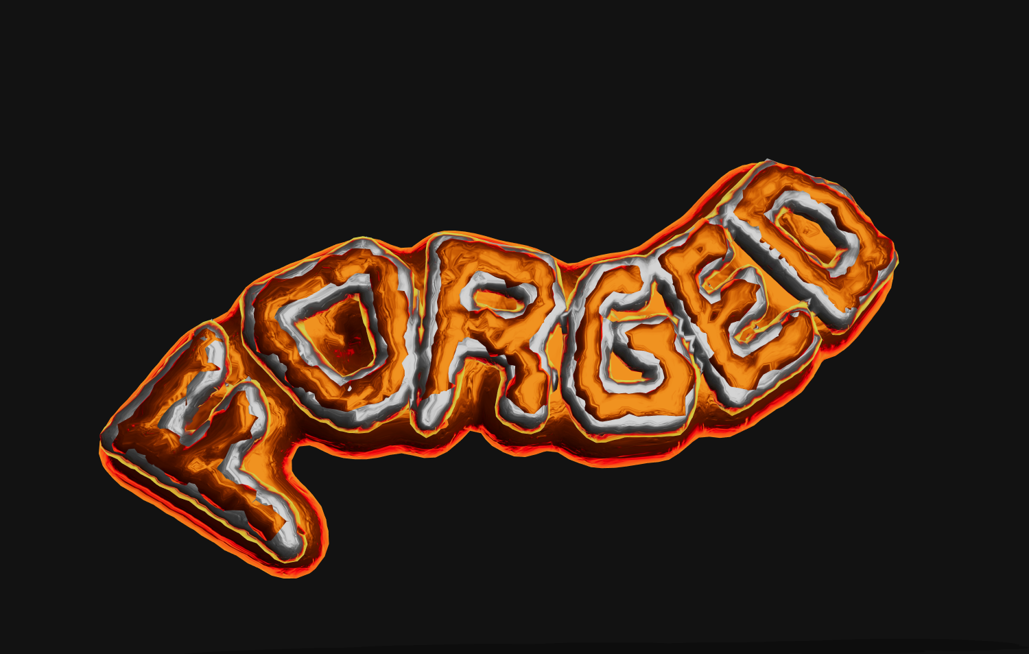 Texto 3D en estilo lava. Crear una bonita inscripción.
