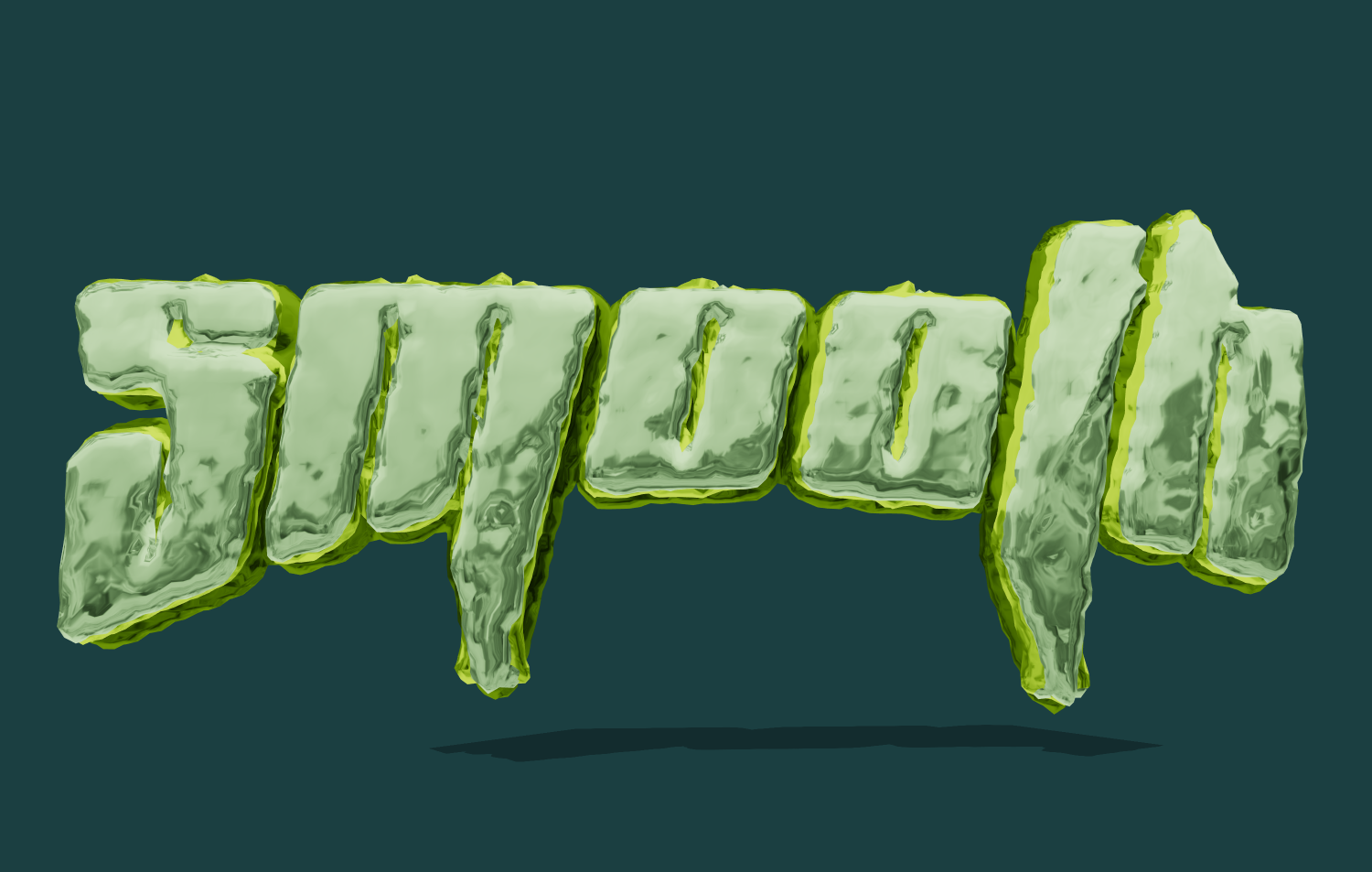 Texto 3D con efecto de vidrio. Tipo de letra neón brillante.