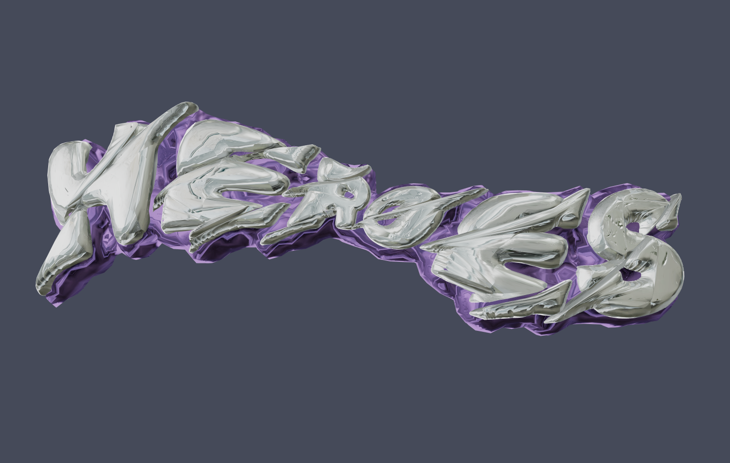 Texto 3D como metal fundido. Crear una bonita inscripción en línea.